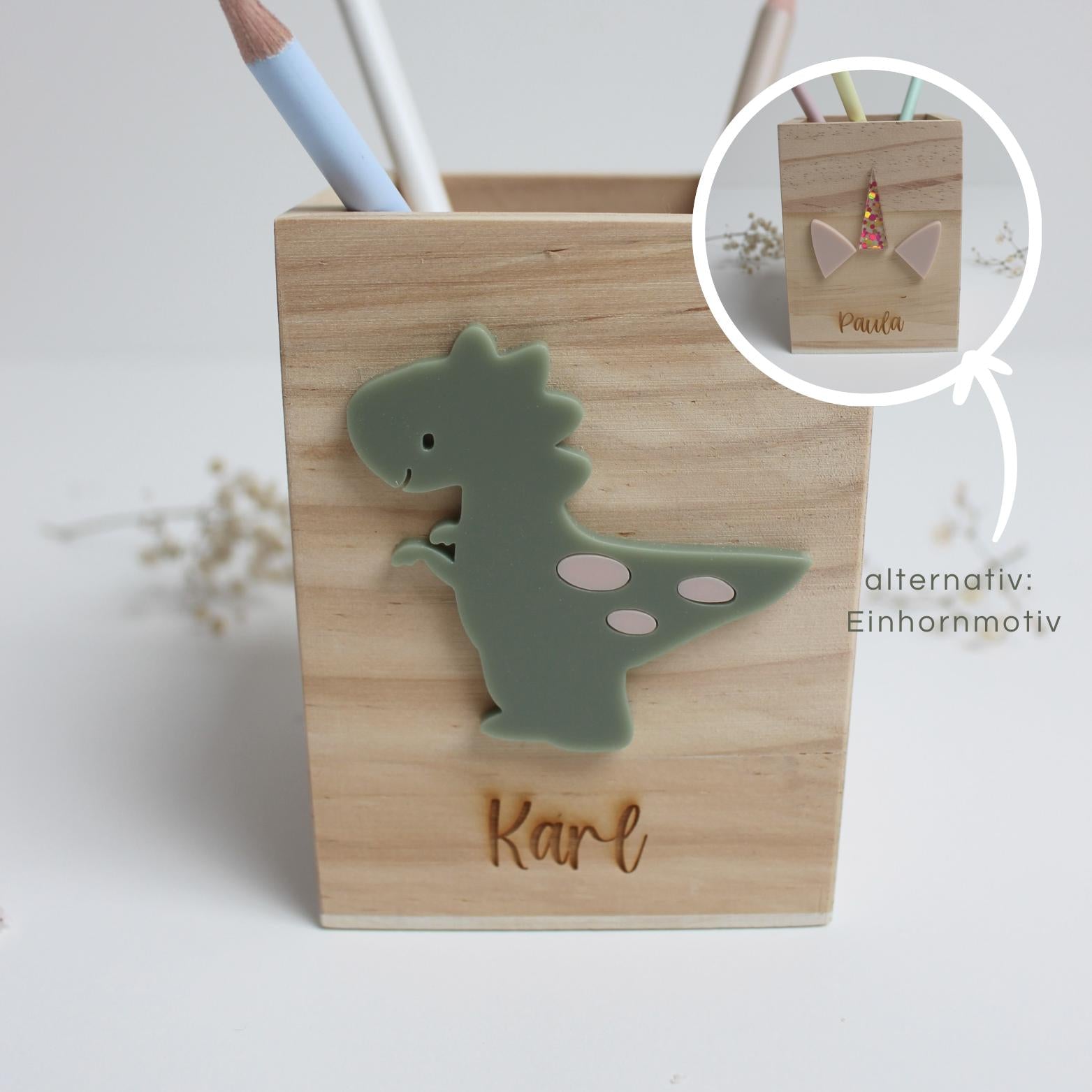 Stiftebecher "Dino & Einhorn"