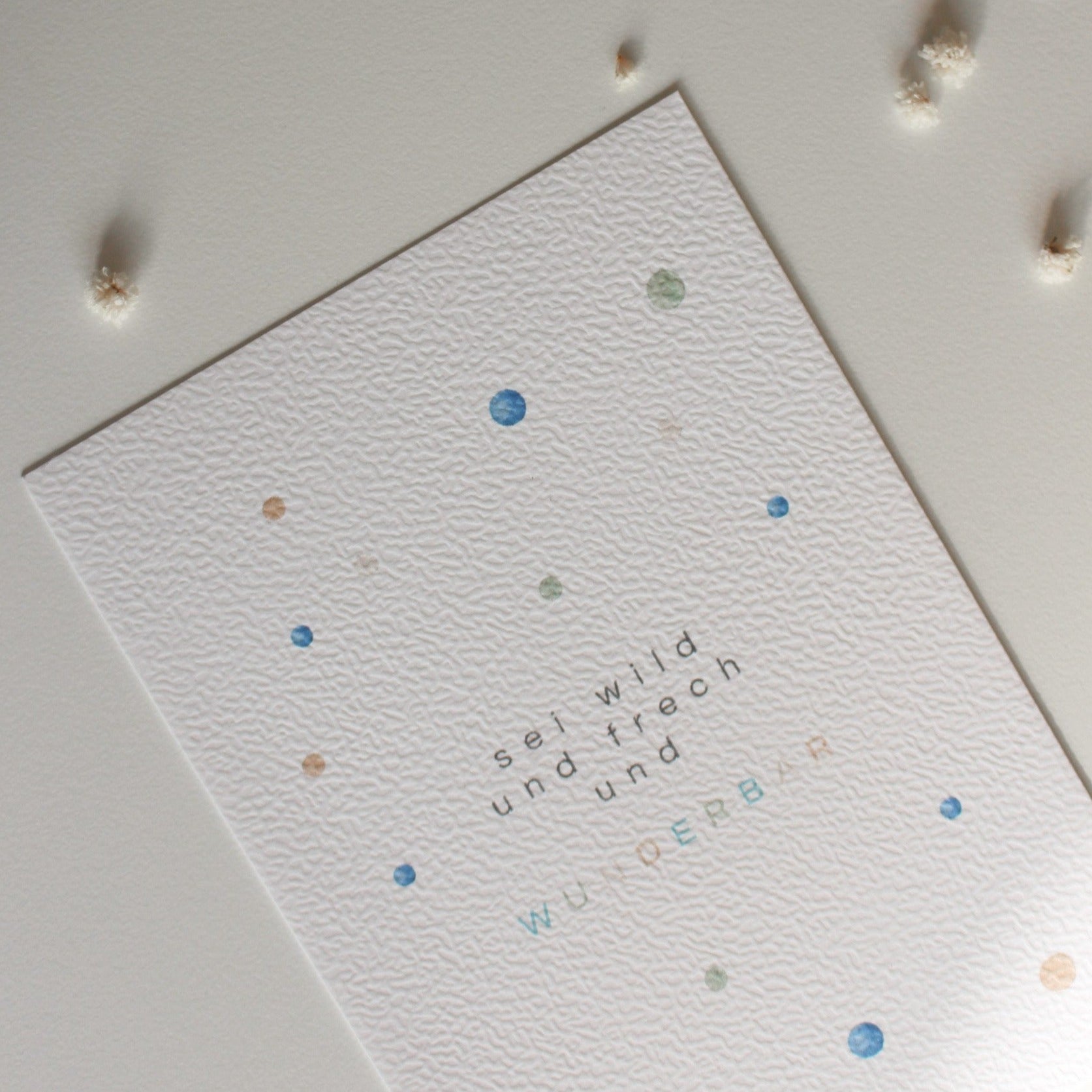 Postkarte "sei frech & wild & wunderbar" - blau