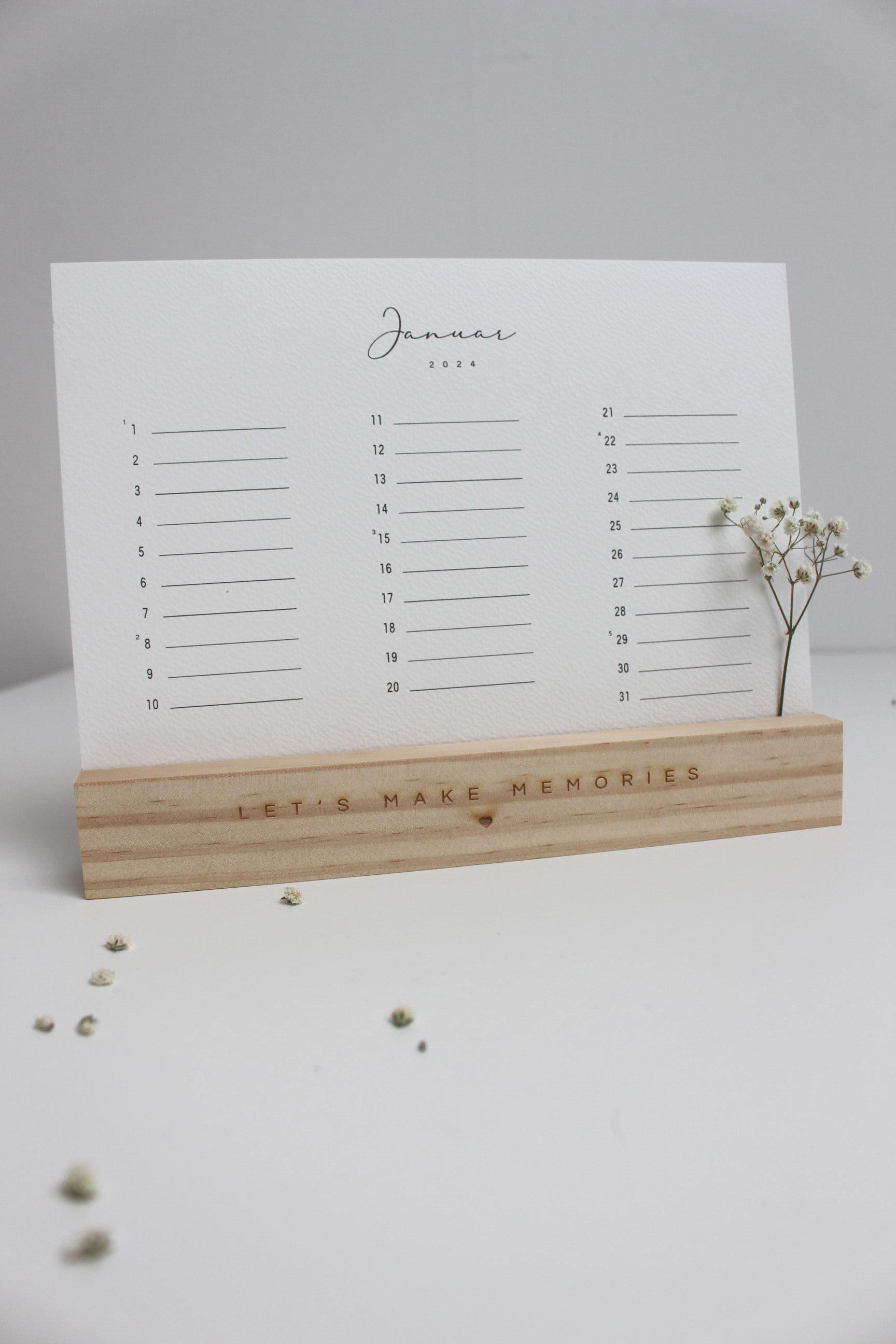 Minimalistischer Geburtstagskalender 2024