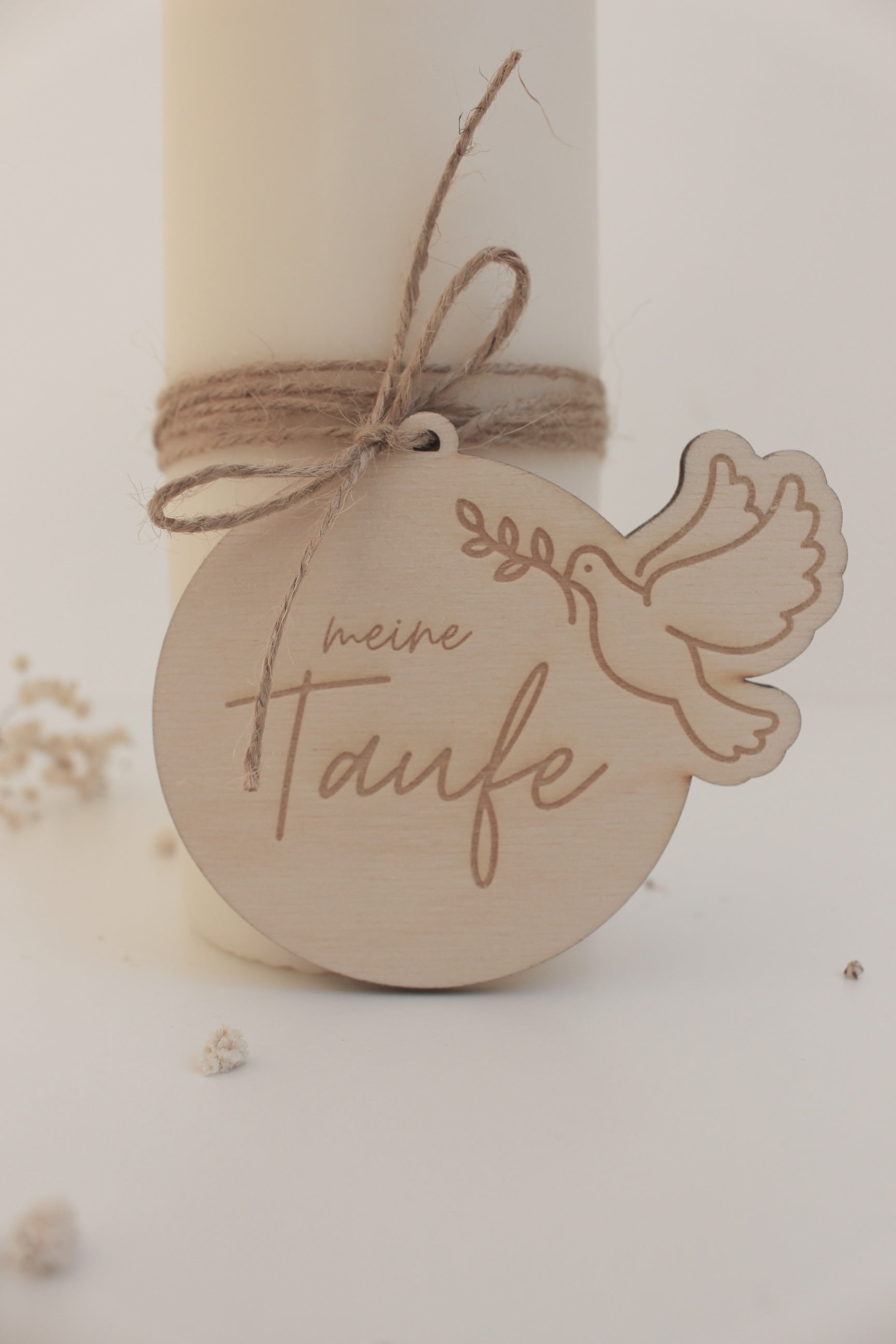 Geschenkanhänger zur Taufe "Friedenstaube"