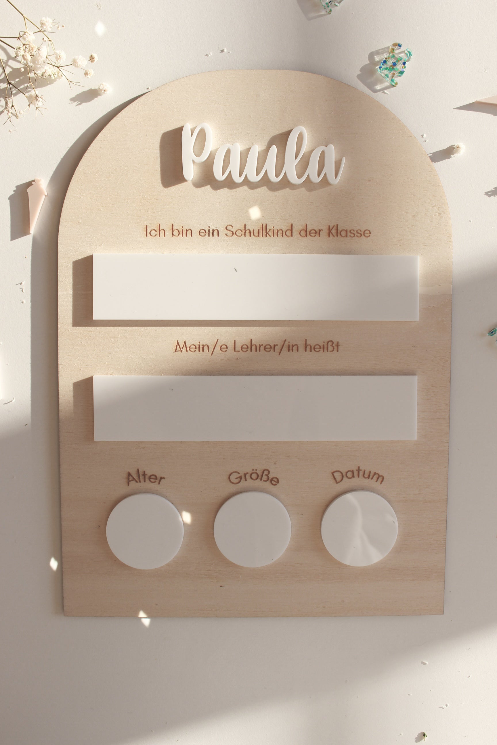 Erinnerungstafel zur Einschulung