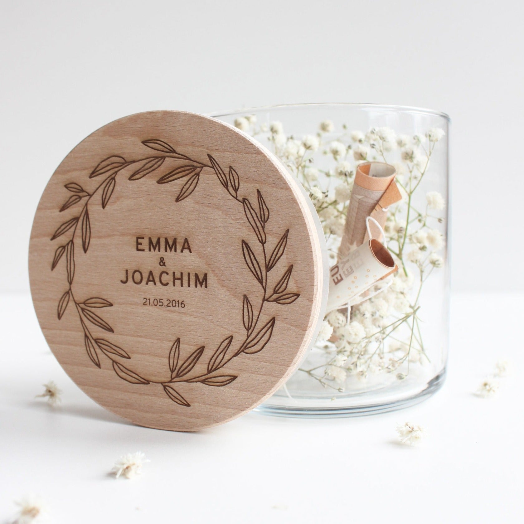 Vorratsglas zur Hochzeit "Blumenkranz"