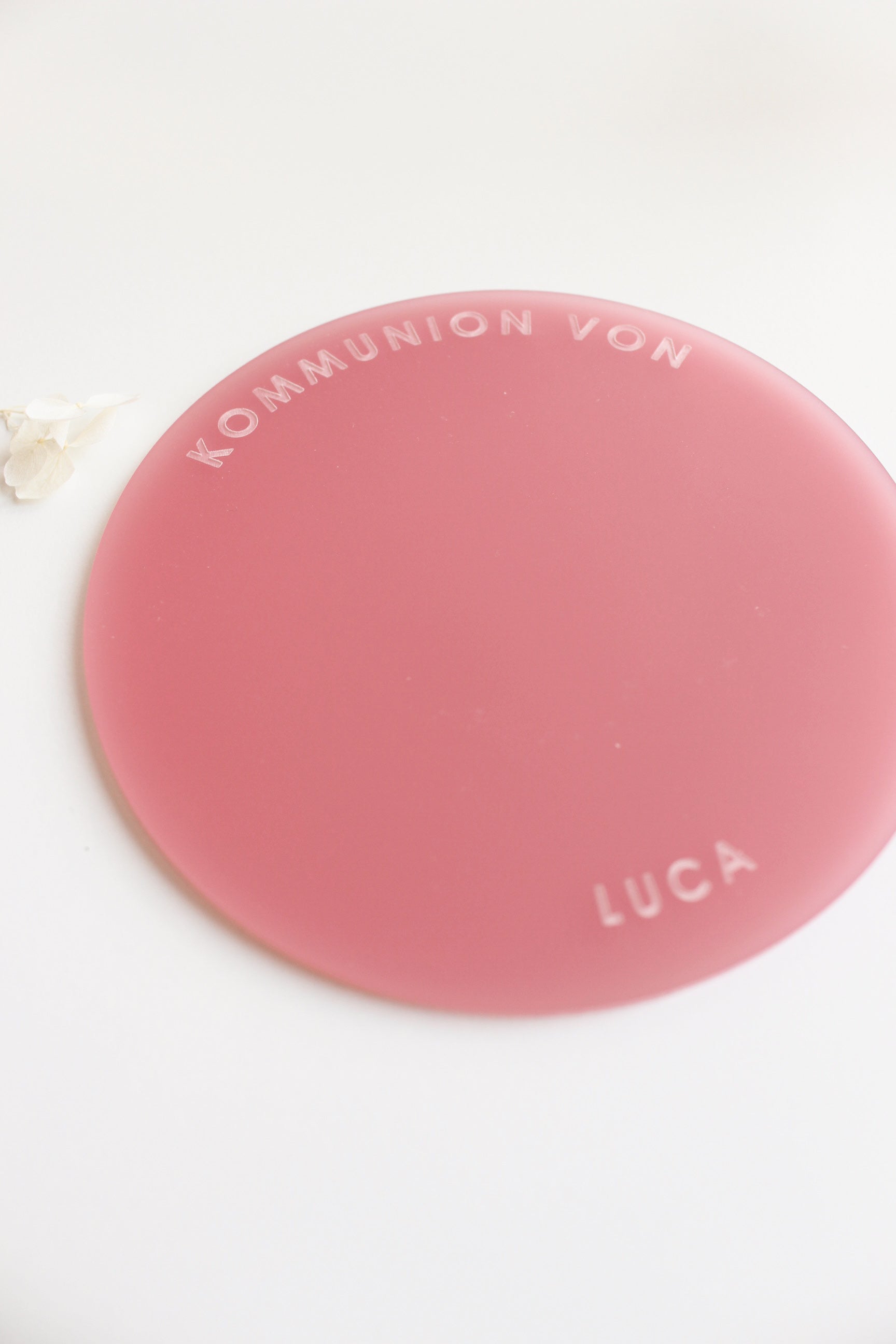 Kerzenteller aus Acryl für Kommunionskerze