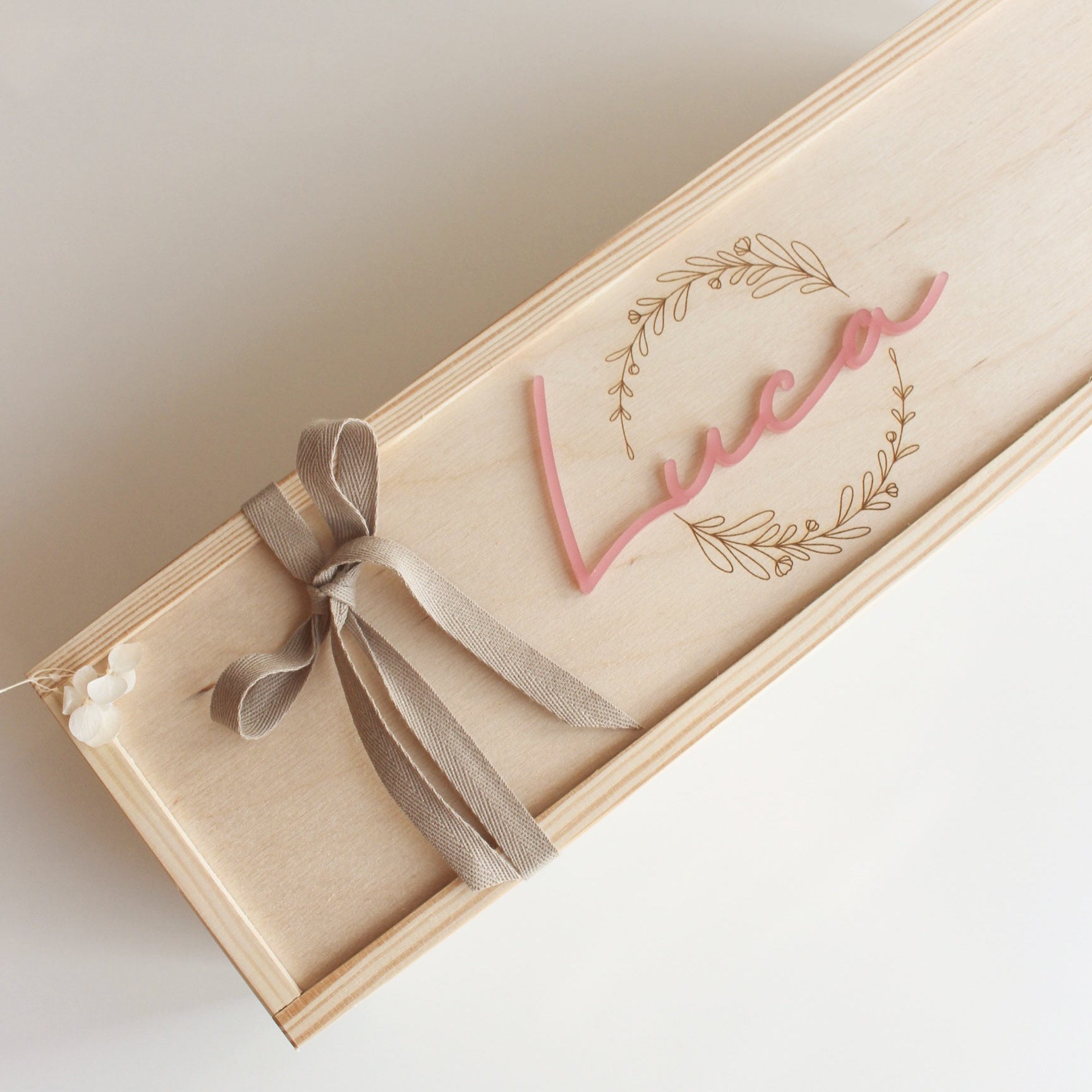 Kerzenbox zur Kommunion oder Taufe - Blumenkranz