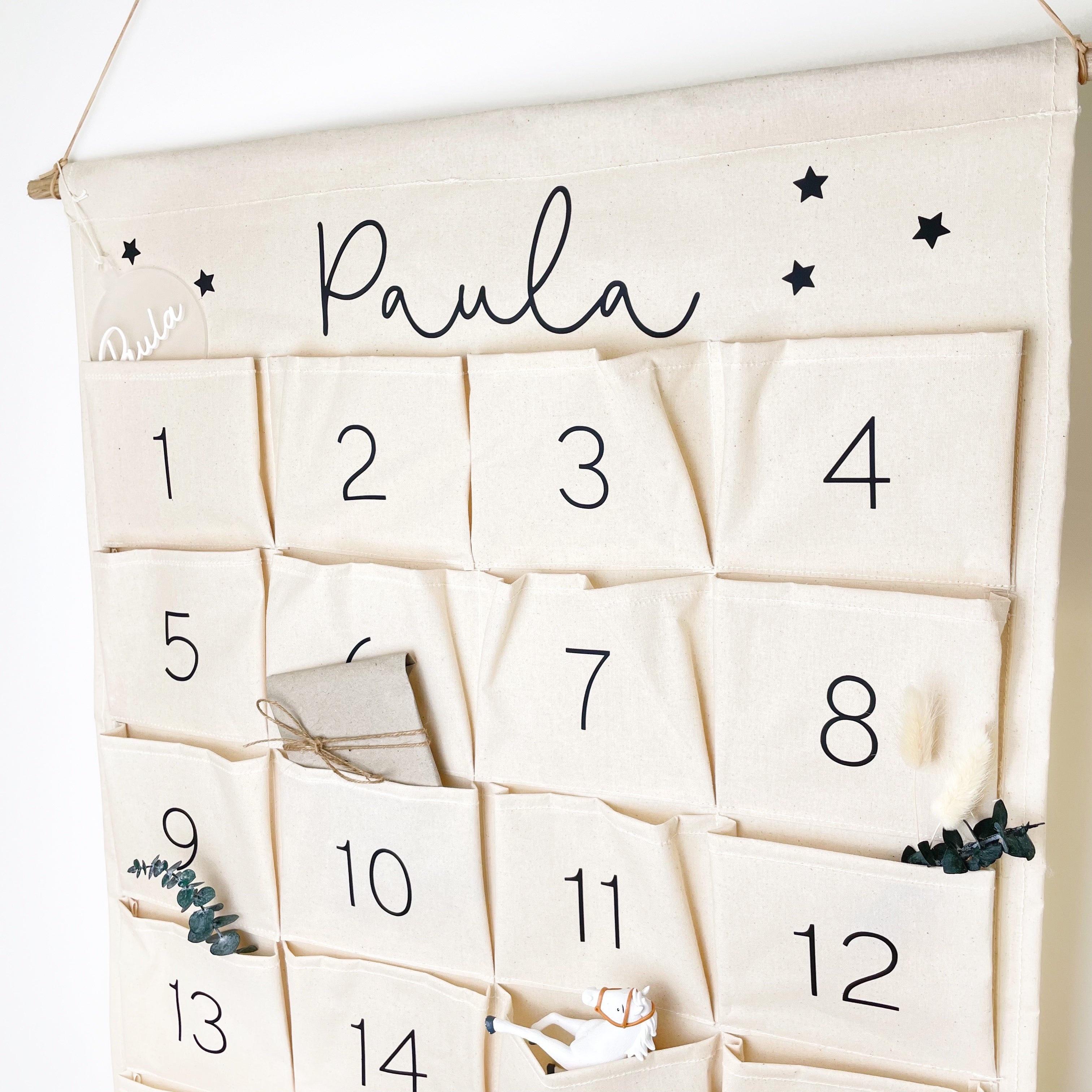 Adventskalender aus Stoff zum Befüllen