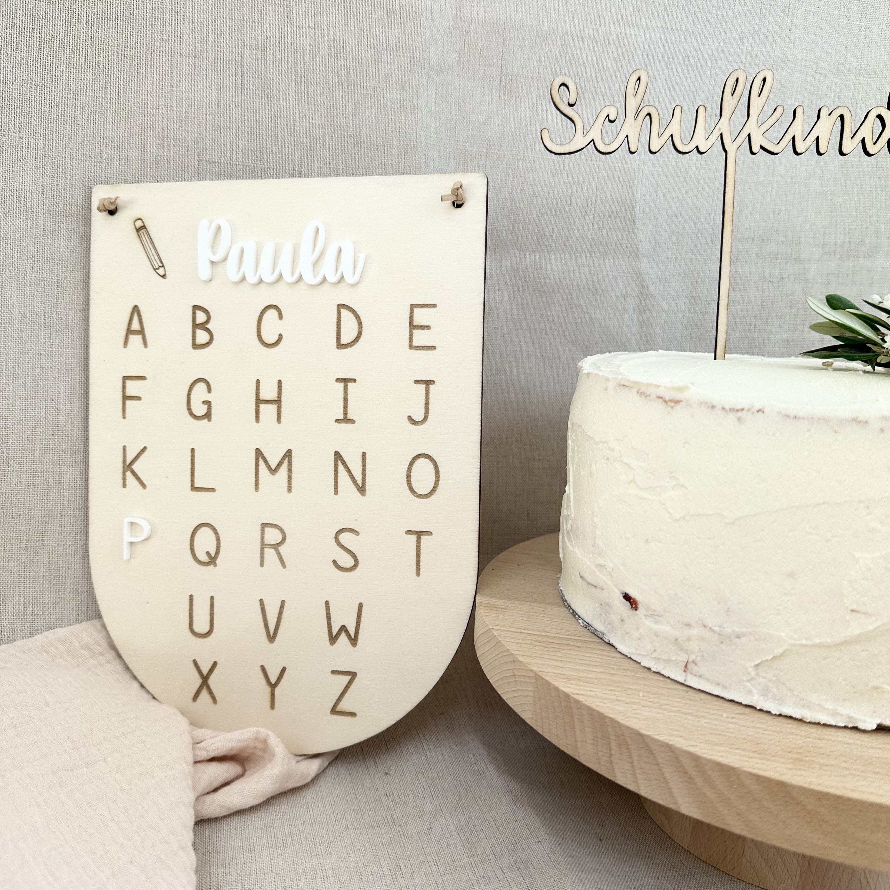 ABC Holzschild