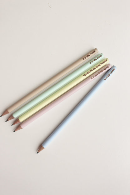 Affirmation Bleistifte für Schulkinder - 5er Set