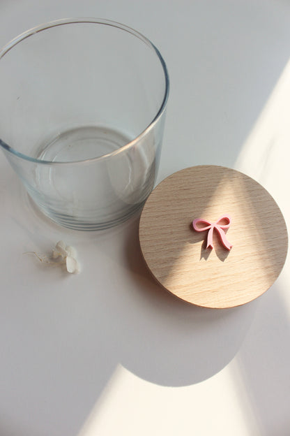 Vorratsglas mit rosa Schleife