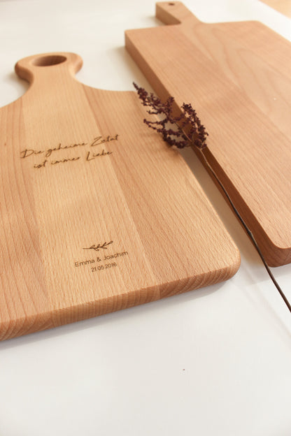 Personalisiertes Schneidebrett als Hochzeitsgeschenk