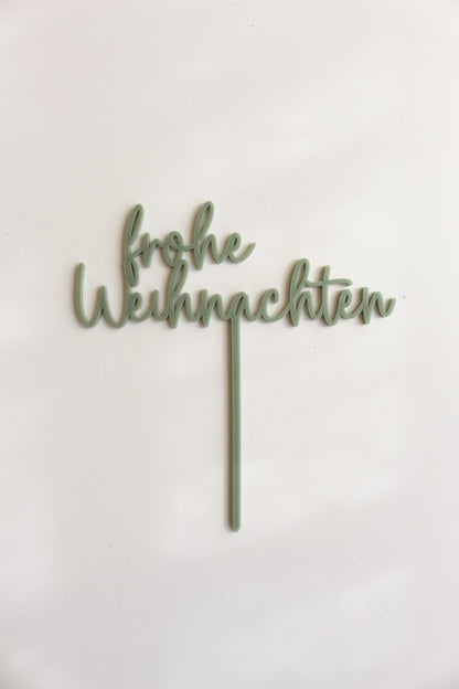 Caketopper aus Acryl "Frohe Weihnachten"