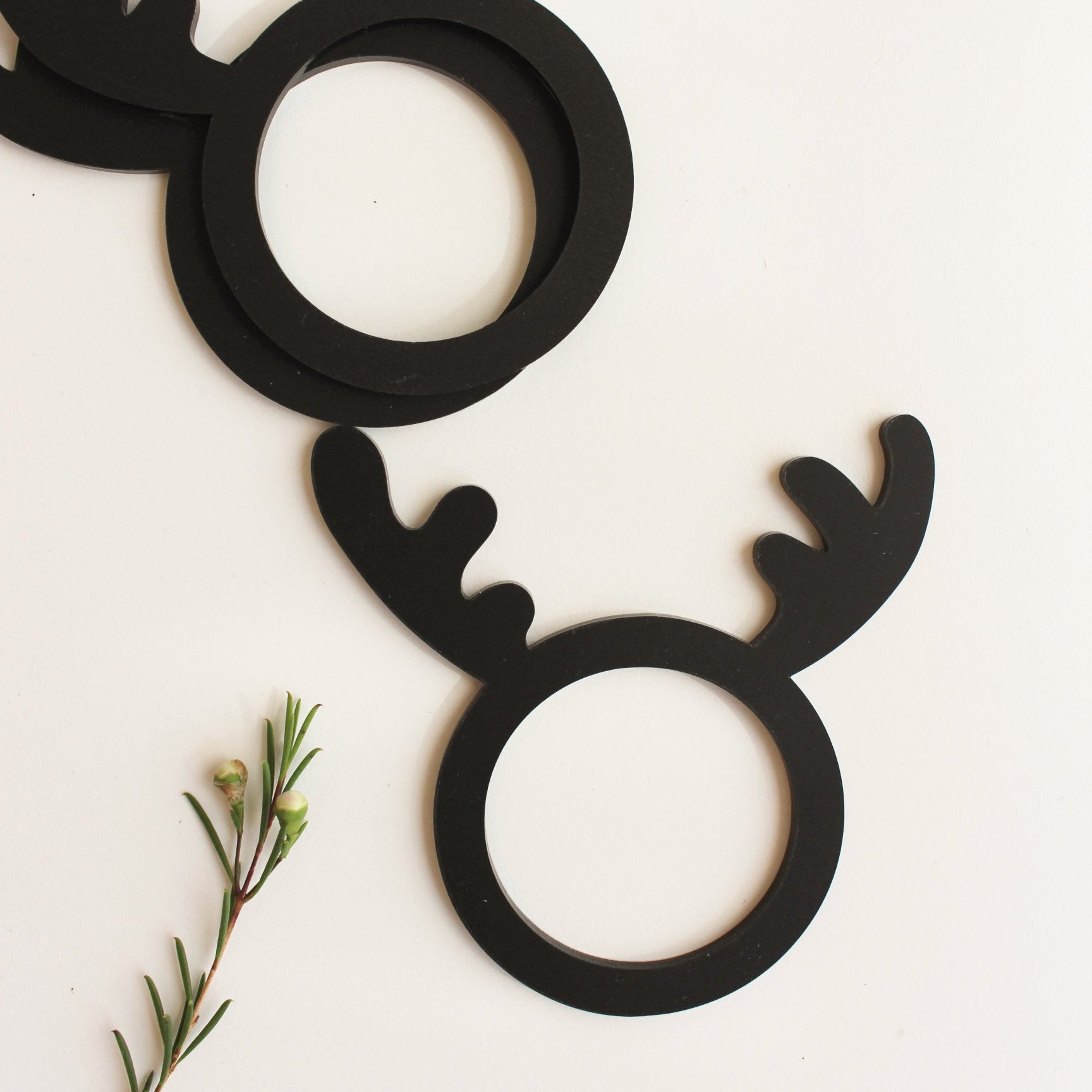 Serviettenringe Weihnachten Acryl Schwarz – 4er Set