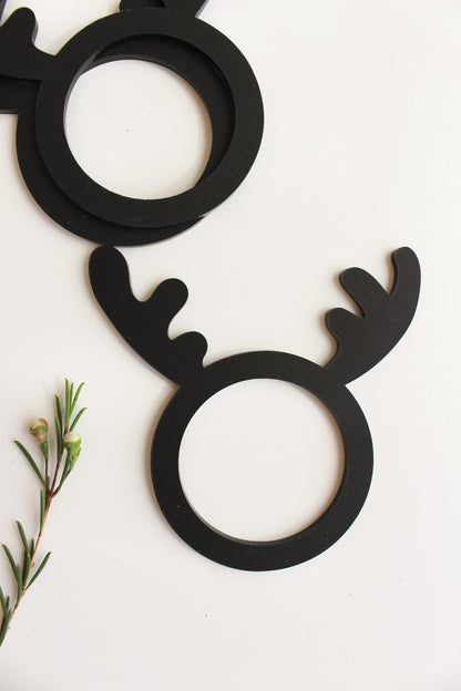 Serviettenringe Weihnachten Acryl Schwarz – 4er Set