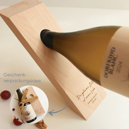 Personalisierter Weinflaschenhalter zur Hochzeit